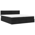  Cadre de lit ottoman avec matelas noir 160x200 cm tissu