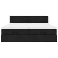  Cadre de lit ottoman avec matelas noir 160x200 cm tissu