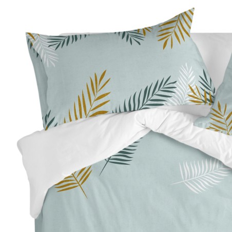Funda de almohada HappyFriday Blanc Foliage Mint Multicolor 50 x 75 cm