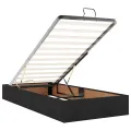  Cadre de lit ottoman avec matelas noir 160x200 cm tissu