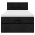 Cadre de lit ottoman avec matelas noir 80x200 cm tissu
