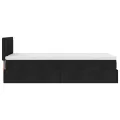 Cadre de lit ottoman avec matelas noir 80x200 cm tissu