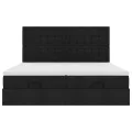  Cadre de lit ottoman avec matelas noir 160x200 cm tissu