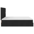  Cadre de lit ottoman avec matelas noir 160x200 cm tissu