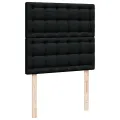  Cadre de lit ottoman avec matelas noir 160x200 cm tissu