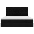  Cadre de lit ottoman avec matelas noir 160x200 cm tissu