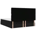  Cadre de lit ottoman avec matelas noir 160x200 cm tissu