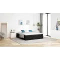  Cadre de lit ottoman avec matelas noir 160x200 cm tissu
