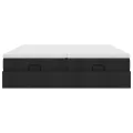  Cadre de lit ottoman avec matelas noir 160x200 cm tissu