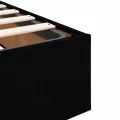  Cadre de lit ottoman avec matelas noir 160x200 cm tissu