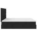  Cadre de lit ottoman avec matelas noir 160x200 cm tissu