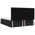  Cadre de lit ottoman avec matelas noir 160x200 cm tissu