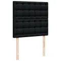  Cadre de lit ottoman avec matelas noir 160x200 cm tissu