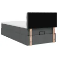 Cadre de lit ottoman avec matelas gris foncé 80x200 cm tissu
