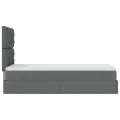 Cadre de lit ottoman avec matelas gris foncé 80x200 cm tissu