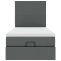 Cadre de lit ottoman avec matelas gris foncé 80x200 cm tissu