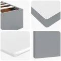 Cadre de lit ottoman avec matelas gris clair 80x200 cm tissu