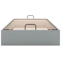 Cadre de lit ottoman sans matelas gris clair 80x200 cm tissu