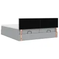  Cadre de lit ottoman et matelas gris clair 160x200cm tissu