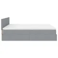  Cadre de lit ottoman et matelas gris clair 160x200cm tissu