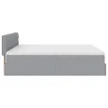  Cadre de lit ottoman et matelas gris clair 160x200cm tissu