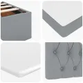  Cadre de lit ottoman et matelas gris clair 160x200cm tissu