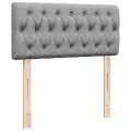  Cadre de lit ottoman et matelas gris clair 160x200cm tissu