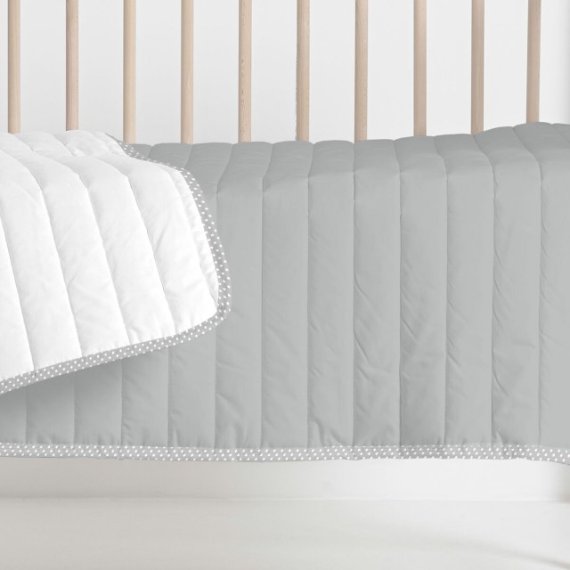 Sprei HappyFriday Basic Kids Dash Grijs 100 x 130 cm