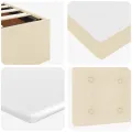 Cadre de lit ottoman avec matelas crème 80x200 cm tissu