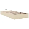 Cadre de lit ottoman sans matelas crème 80x200 cm tissu