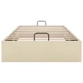 Cadre de lit ottoman sans matelas crème 80x200 cm tissu