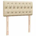 Cadre de lit ottoman avec matelas crème 80x200 cm tissu