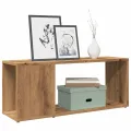Meuble TV chêne artisanal 80x24x32 cm bois d'ingénierie