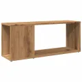 Meuble TV chêne artisanal 80x24x32 cm bois d'ingénierie