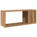 Meuble TV chêne artisanal 80x24x32 cm bois d'ingénierie