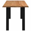 Table à manger marron clair bois de chêne massif rectangulaire