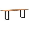 Table à manger marron clair bois de chêne massif rectangulaire