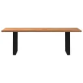 Table à manger marron clair bois de chêne massif rectangulaire