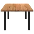 Table à manger marron clair bois de chêne massif rectangulaire