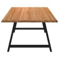 Table à manger marron clair bois de chêne massif rectangulaire