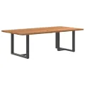 Table à manger marron clair bois de chêne massif rectangulaire