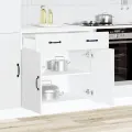Armoire de cuisine Kalmar blanc bois d'ingénierie