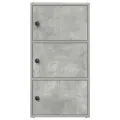 Bibliothèque gris béton 40x24x77 cm bois d'ingénierie