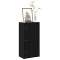 Bibliothèque chêne noir 40x24x77 cm bois d'ingénierie