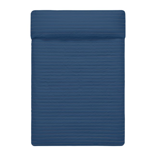 Wendbare Tagesdecke HappyFriday Basic Dash Weiß Marineblau 240 x 260