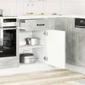 Armoire de cuisine Kalmar gris béton bois d'ingénierie