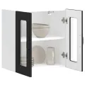 Armoire murale de cuisine avec porte en verre Kalmar noir