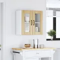 Armoire murale de cuisine et porte en verre Lucca chêne sonoma