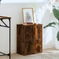 Bibliothèque chêne fumé 40x24x52 cm bois d'ingénierie