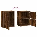 Bibliothèque chêne fumé 40x24x52 cm bois d'ingénierie